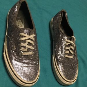 SPARKLE GRAY VANs WOMEN 8 / MEN 6.5
